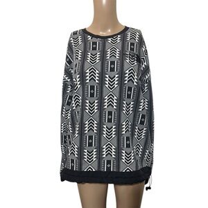 The North Face Black and White Geometric Sweatshirt